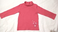 MAGLIETTA BIMBA MANICA LUNGA COLLO ALTO 12-18 MESI maglia rosa coniglio bambina