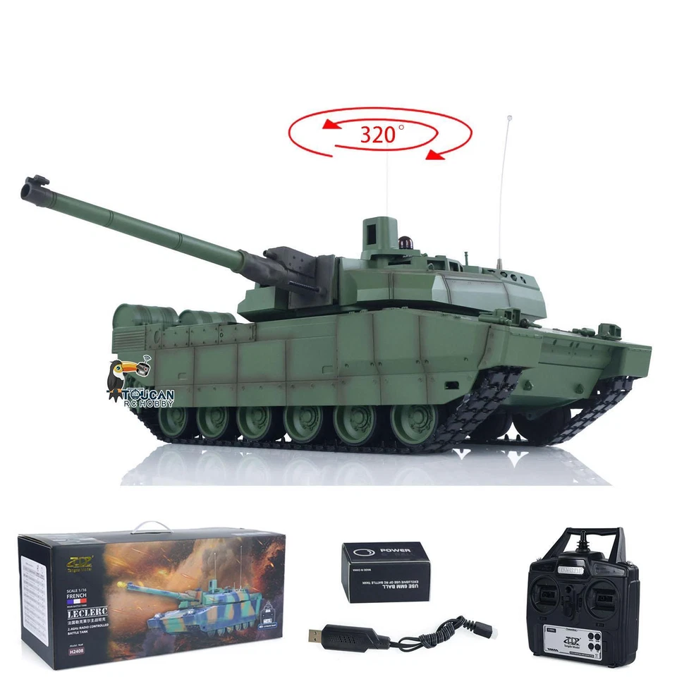 1/16 Tongde RC Tank H2408 Leclerc Battle Tank RTR IR BB Shooting Barrel Recoil - Image 3 of 4