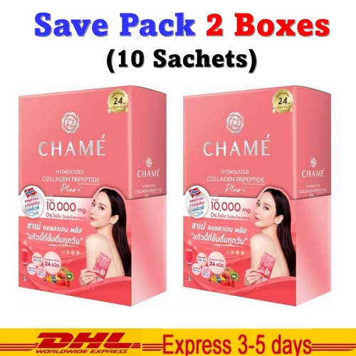 Collagène Tripeptide CHAME Plus Anti-Âge - 2 Boîtes De 20 Sachets, 10 000 Mg, Avec Vitamines C Et E