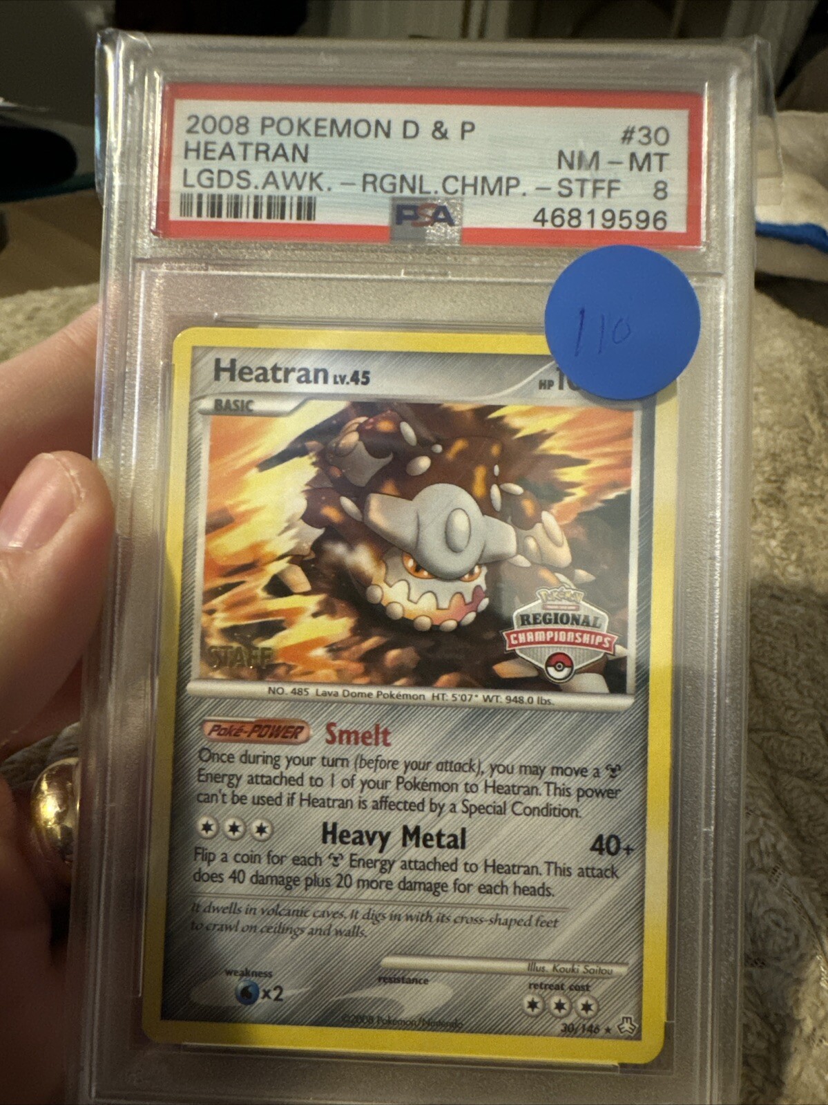 PSA 8 Pokemon Heatran 30/146 Regional Championships STAFF Promo 2008-2009