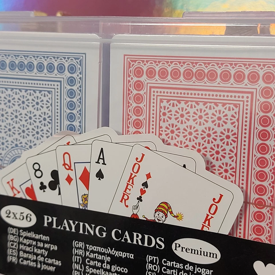 Poker Skat Romme Karten 2x 56er Spielkarten - NEU OVP - Playing Cards 2x 56 Box - Bild 2 von 3