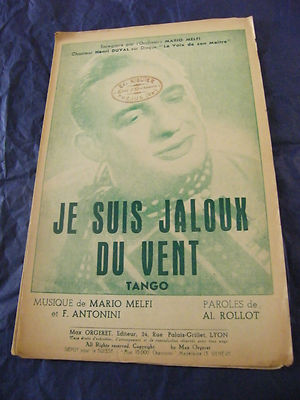 Partition I Am Jealous of the Wind Henri Duval Mario Melfi Music Sheet