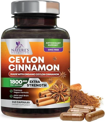 Organic Ceylon Cinnamon Supplement 1800mg Certified Organic Ceylon Cinnamon Pill