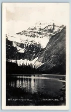 Postcard Canada Alberta Jasper Park Mt Edith Cavell RPPC Real Photo Q11