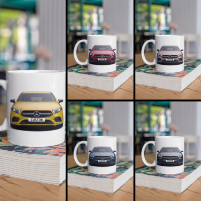 Personalisierte Mercedes A Klasse A35 4MATIC AMG Kaffeebecher Geschenk - Farbe wählbar