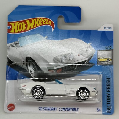 Hot Wheels 1972 Stingray Convertible Factory Fresh White Nummer 47 neu ungeöffnet