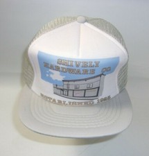 Vintage Shively Hardware Co. Farm Trucker snapback mesh Hat Cap Rare