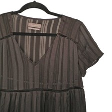 Urban Outfitters Black Short Sleeve Tiered Baby Doll Dress - Size XS