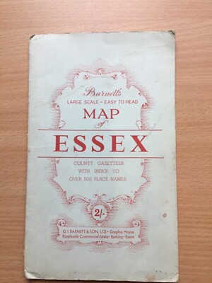 Vintage Map Essex, Large Scale, Barnetts, c.1960's