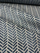 7.5 yds GP & J Baker Tudor Weave Sapphire Blue Herringbone Upholstery Fabric