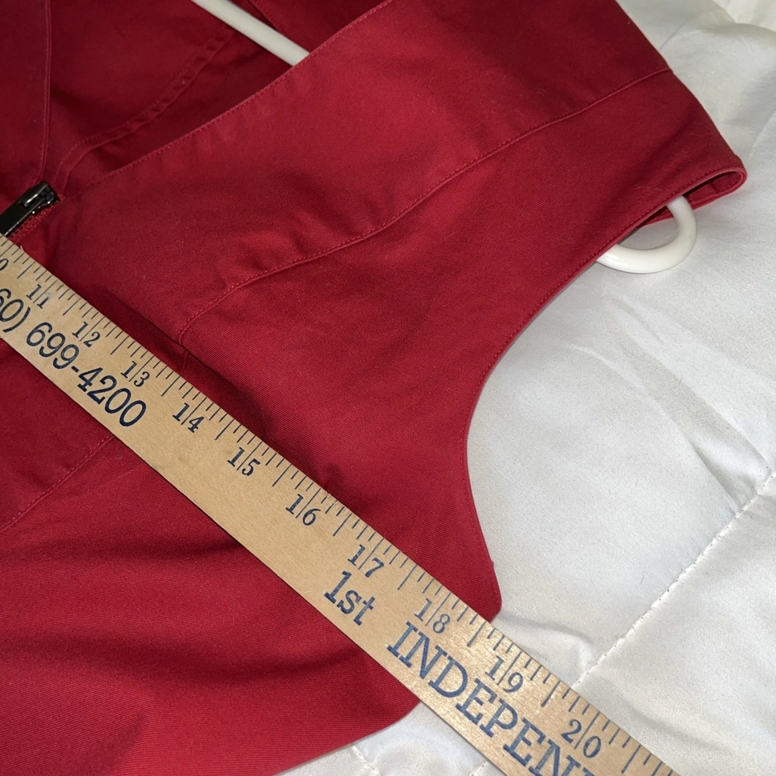 Abito smanicato Kate Spade Saturday donna MED rosso scollo a V con zip frontale e tasche