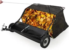 48 inch Tow-Behind Lawn Sweeper for Grass Collection with Leaf Collector Hopper