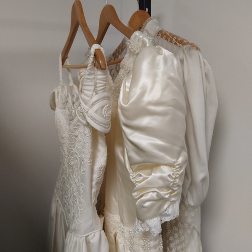 70er 80er 90er Jahre Brautkleiderpaket x3 Kleider verschiedene Größen brauchen Aufmerksamkeit