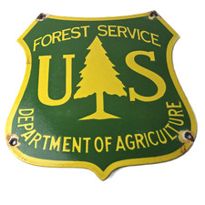 Vintage Forest Service Sign - Agricultural National Park Porcelain Gasoline Sign