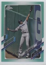 2021 Topps Chrome Aqua Refractor 183/199 Lewis Brinson #42 sy5
