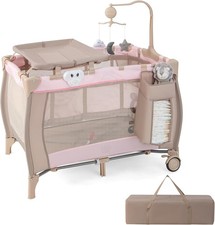 Pack and Play HONEY JOY 3 in 1 Bassinet Changing Pink