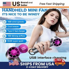 Portable Mini Handheld Fan 9000mAh Rechargeable Battery, With 100 Speeds Display