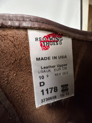 Red Wing Pecos Boots 1178 Brown Size 10D w/ Oil Resistant Cork Soles - Picture 3 of 17