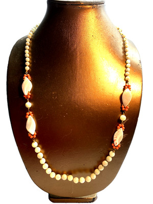 Miriam Haskell Signed Shell Coral & Shell Necklace ￼14 