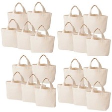 Reusable Canvas Tote Bag Natural Cotton Grocery Shopping Bag 7.8"x11.8"Set Of 20