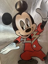 Mickey Mouse In Red Space Suit Foil Art Professionally Framed In Chrome Frame