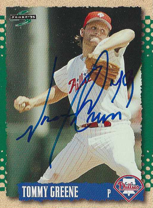 Tommy Greene Philadelphia Phillies  Personally Autographed Card
