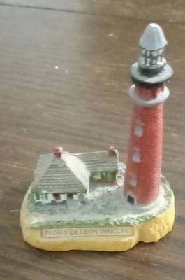 Ponce De Leon Inlet FL Lighthouse Nautical Painted Resin Miniature Figurine