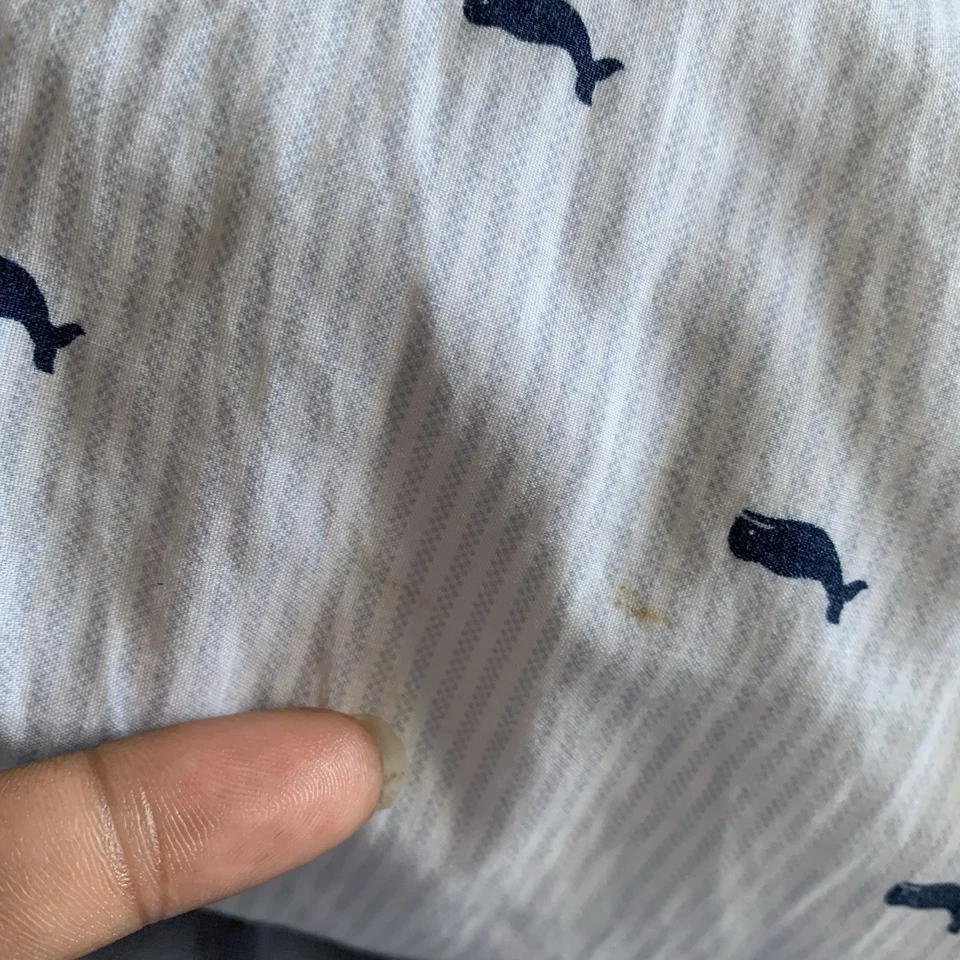 Tommy Hilfiger Funda de Almohada Estándar Azul Blanco Ballena Tictac Rayas Foto 3 de 4