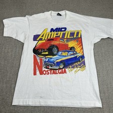 Hot Rod Run Race 1992 Mid America Raceway uomo L schermo stelle punto singolo vintage