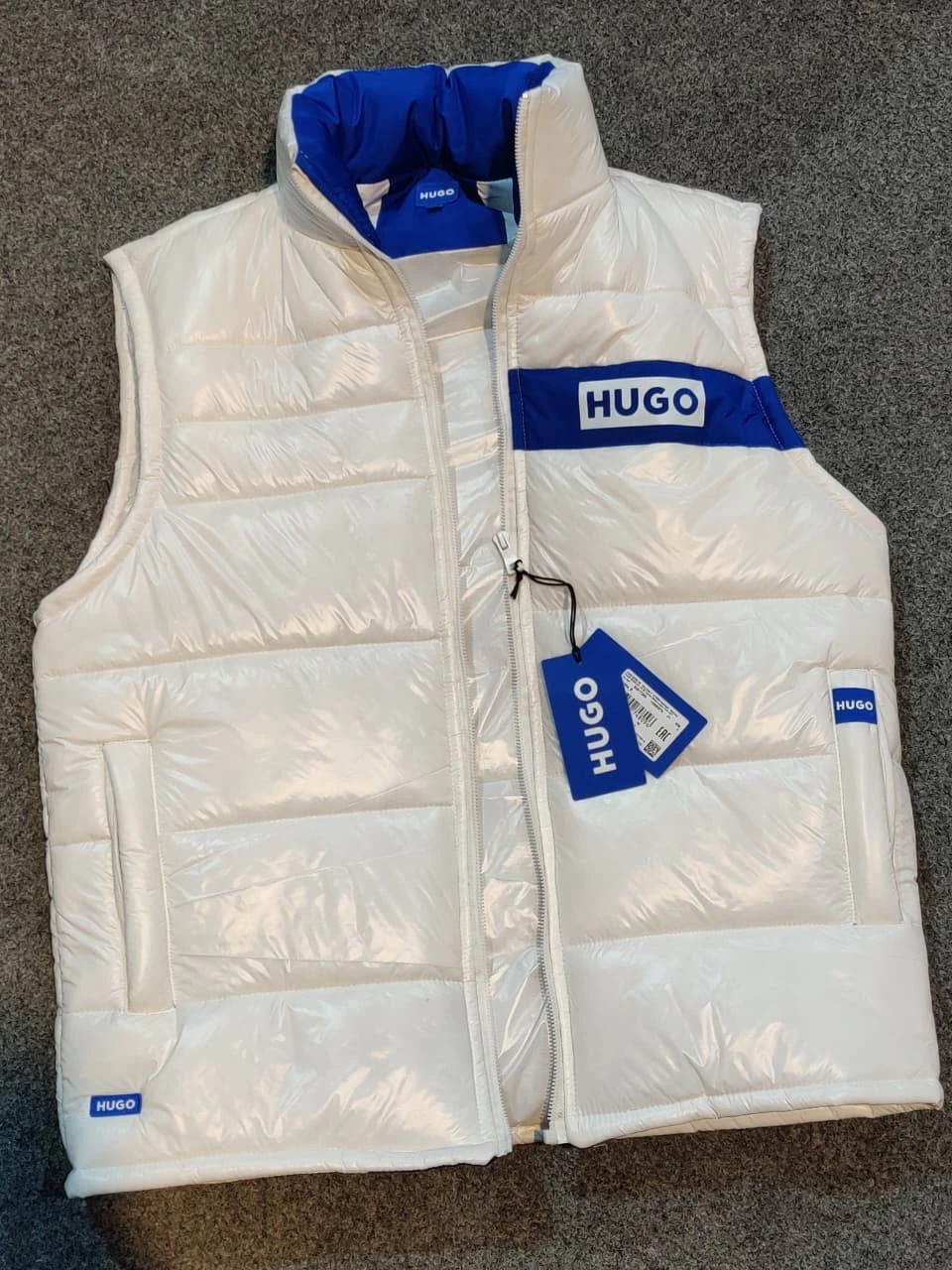 Hugo Sleeveless Down Jacket - White. ( All Sizes)