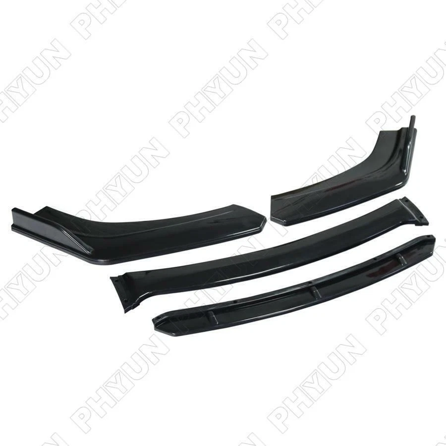 Universal Glossy Black Car Front Diffuser Chin Spoiler Splitter Bumper Body Kit Foto 2 de 4