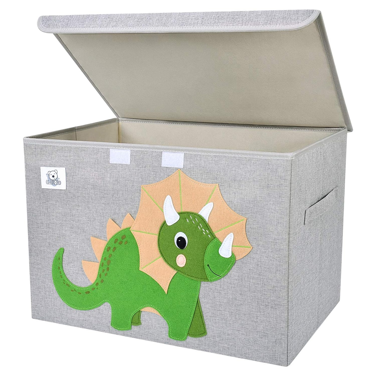Foldable Large Kids Toy Chest with Flip-Top Lid, Collapsible Fabric Animal Toy S