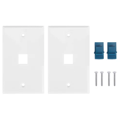 1X(2-Packungen 2 Anschlüsse Ethernet Wand Platte, RJ45 Cat6 Buchse auf Buch5162