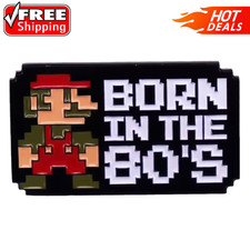 Born In The 80's Vintage Classic Gamer Brooch Retro Enamel Lapel Pin Badge Gift