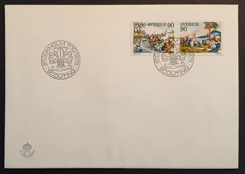 Sweden stamps 1975 Boy Scouts Se-tenant pair first day cover