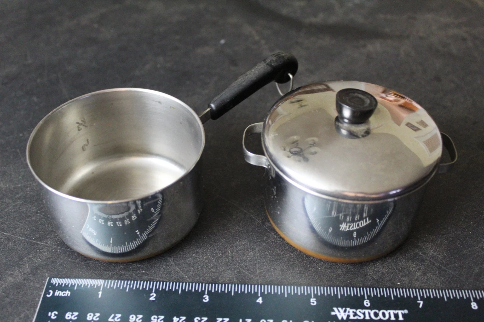 VTG 50s Miniature Revere Ware Copper Clad SS Child Stock Pot Saucepan /Lid