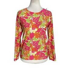 Coolibar Neon Tropical Floral UPF Rash Guard Top Size XL