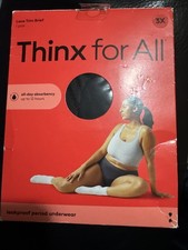 Thinx for All All Day Absorbency Leakproof Period Underwear Lace Trim Black 3X