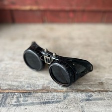 Vintage Industrial Steampunk Goggles With Adjustable Fit Black Frame  Dark Lens