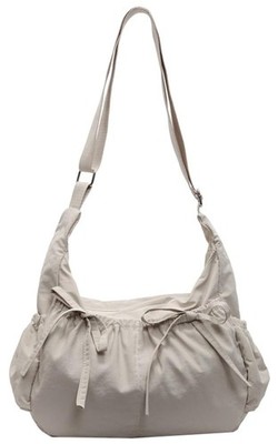 Canvas Hobo Bag Crossbody Purse Womens Bow Shoulder Vintage free, Beige