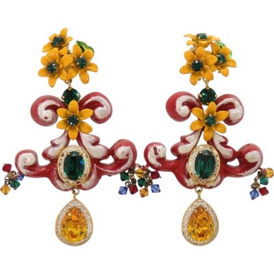 ECHT DOLCE & GABBANA Blumenmotiv Ohrclip Ohrringe Metall