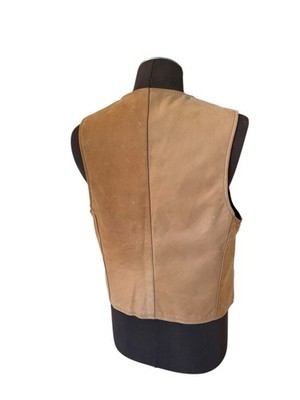 Vtg Vanson Leathers Tan Leather Zip Front Vest Men's Sz 44 USA