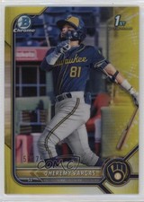 2022 Bowman Chrome Prospects Yellow Refractor 51/75 Jheremy Vargas #BCP-144 0c6