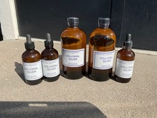 US Colloidal Laboratories "Colloidal Silver" Lot, 2 16oz bottles, 3 4oz bottle