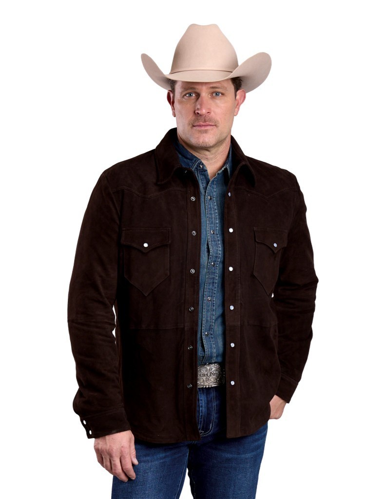 Stetson Western Jacket Mens Suede Leather Brown 11-097-0539-6648