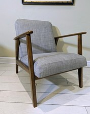 IKEA EKENASET ARMCHAIR Modernist Mid-Century Wood and Fabric Free Postage 