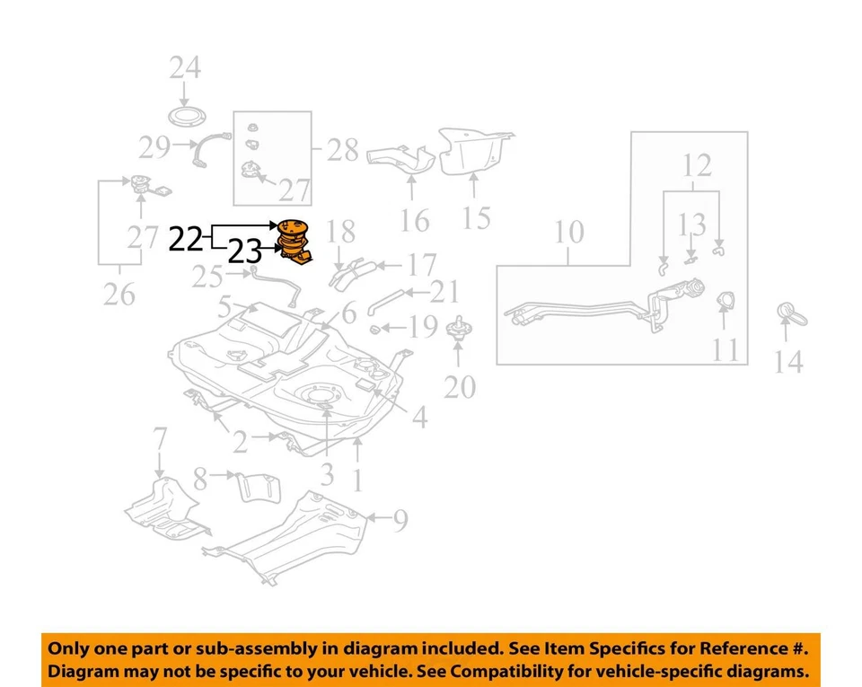 Fuel Pump Tank Mounted Pump Assembly Fits 06-11 ENDEAVOR 730965 Foto 3 de 4