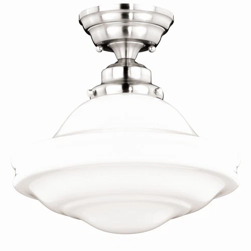 Huntley 1-Light Semi-Flush Mount in Farmhouse and Schoolhouse Style 11.75 Inches - Picture 1 of 13