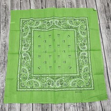 Vintage Paisley Bandana Kerchief Mens One Size Green Western 2004 RN 91467