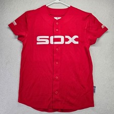 Chicago White Sox Jersey Youth Large Majestic Red Heat Transfer Logo Cool Base